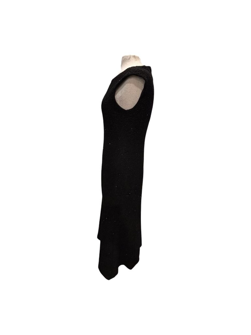 Eliza J Black Glitter Evening Gown Dress Size 10 Sleeveless V-Neck Formal Maxi - Picture 3 of 10